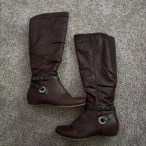 Bare Traps SIOBHAN Woman's Flat Heel/Full Zip/Lined Cocoa Knee Length Boots 8M
